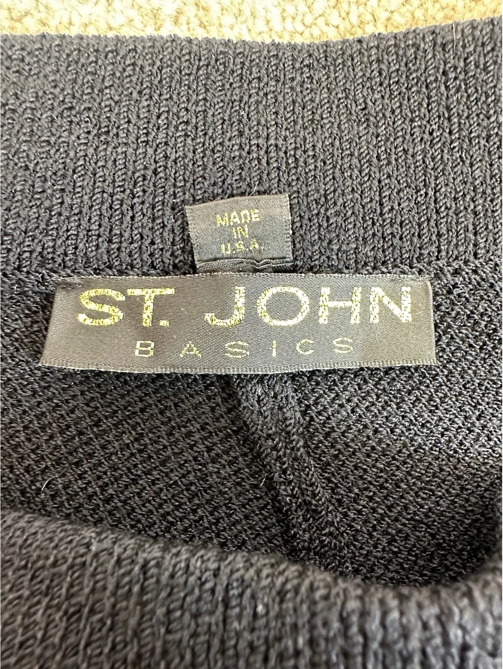 Women’s Sz 10 St John By Marie Gray Black Wool Knit Pants Pleated Pockets